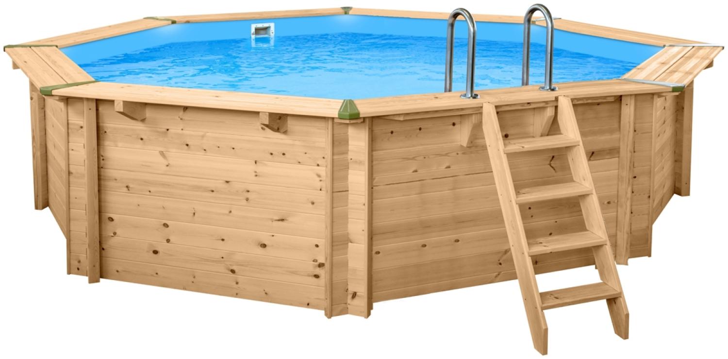 Interline Summer Holz Schwimmbad Bali Set 1 | Blau | 550x550x136 cm | Inkl. Sommerabdeckung Bild 1