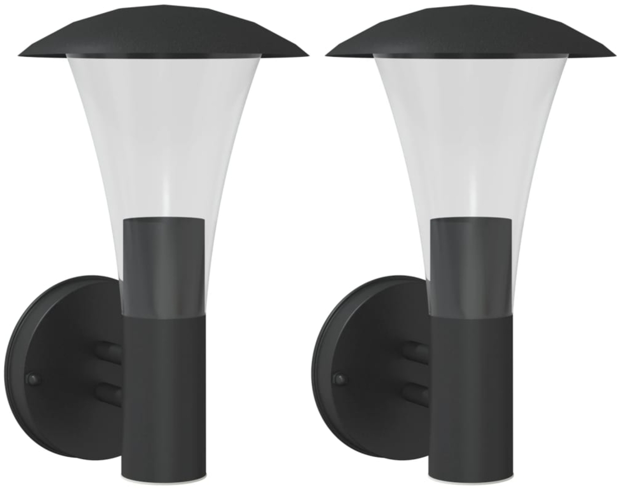 vidaXL Außenwandleuchten 2 Stk. Schwarz Edelstahl 4006241 Bild 1