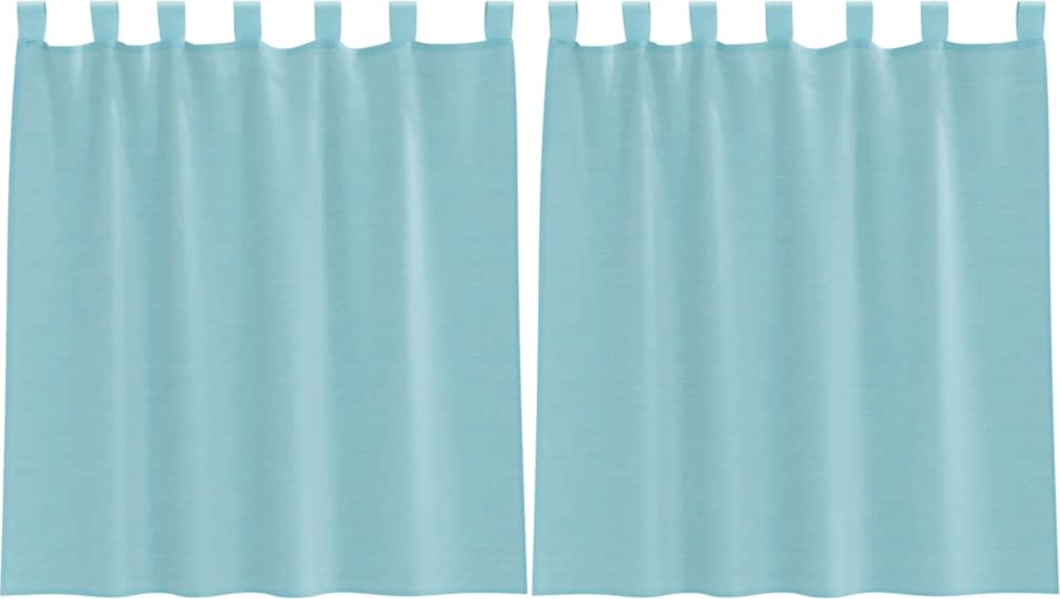 vidaXL Voile Vorhänge mit Schlaufen 2 Stk. Türkis 140x140 cm 4102326 Bild 1