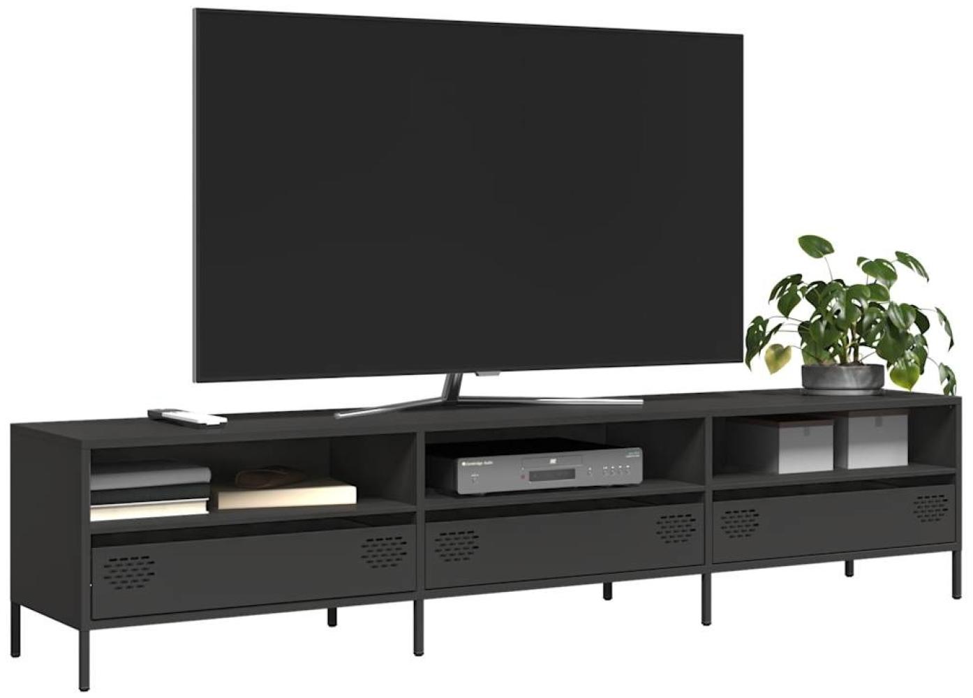 vidaXL TV-Schrank Schwarz 202x39x43,5 cm Kaltgewalzter Stahl 851346 Bild 1