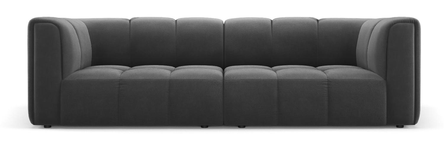 Micadoni Modulares Sofa Serena 3-Sitzer Samtstoff Grau Bild 1