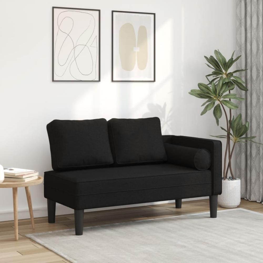 vidaXL Chaiselongue mit Kissen Schwarz Stoff Bild 1