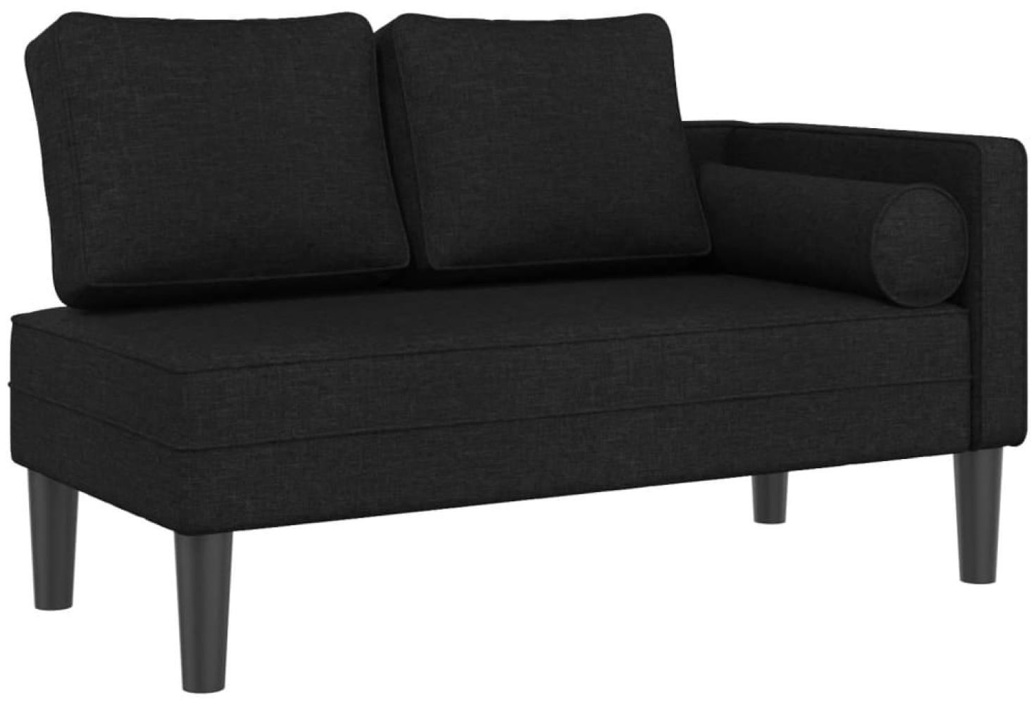 vidaXL Chaiselongue mit Kissen Schwarz Stoff Bild 1