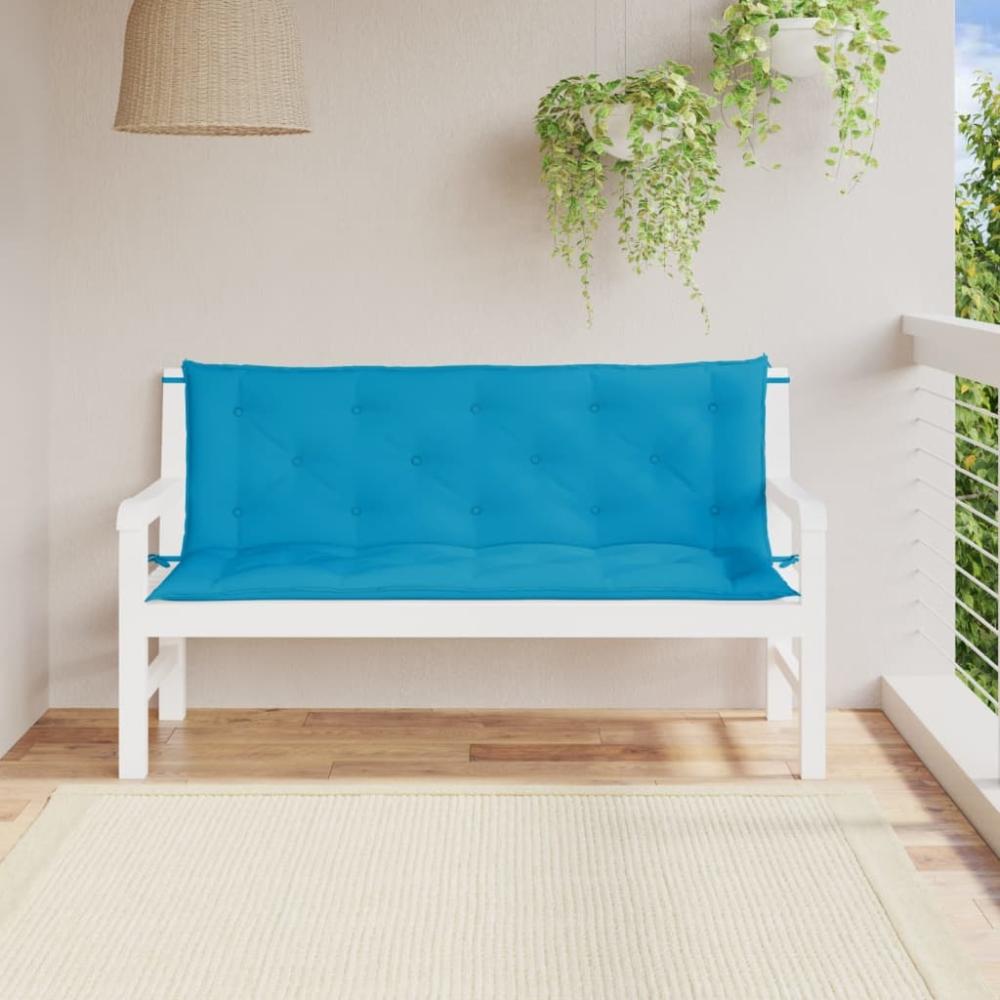 vidaXL Gartenbank-Auflagen 2 Stk. Hellblau 150x50x7 cm Oxford-Gewebe 361701 Bild 1