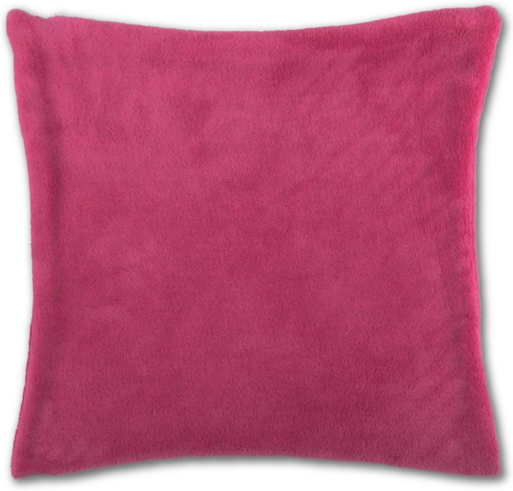 Deko-Kissen ca. 40x40 cm, mit abnehmbaren flauschigen Bezug in vielen Farben ( Auswahl: Pink ) Bild 1