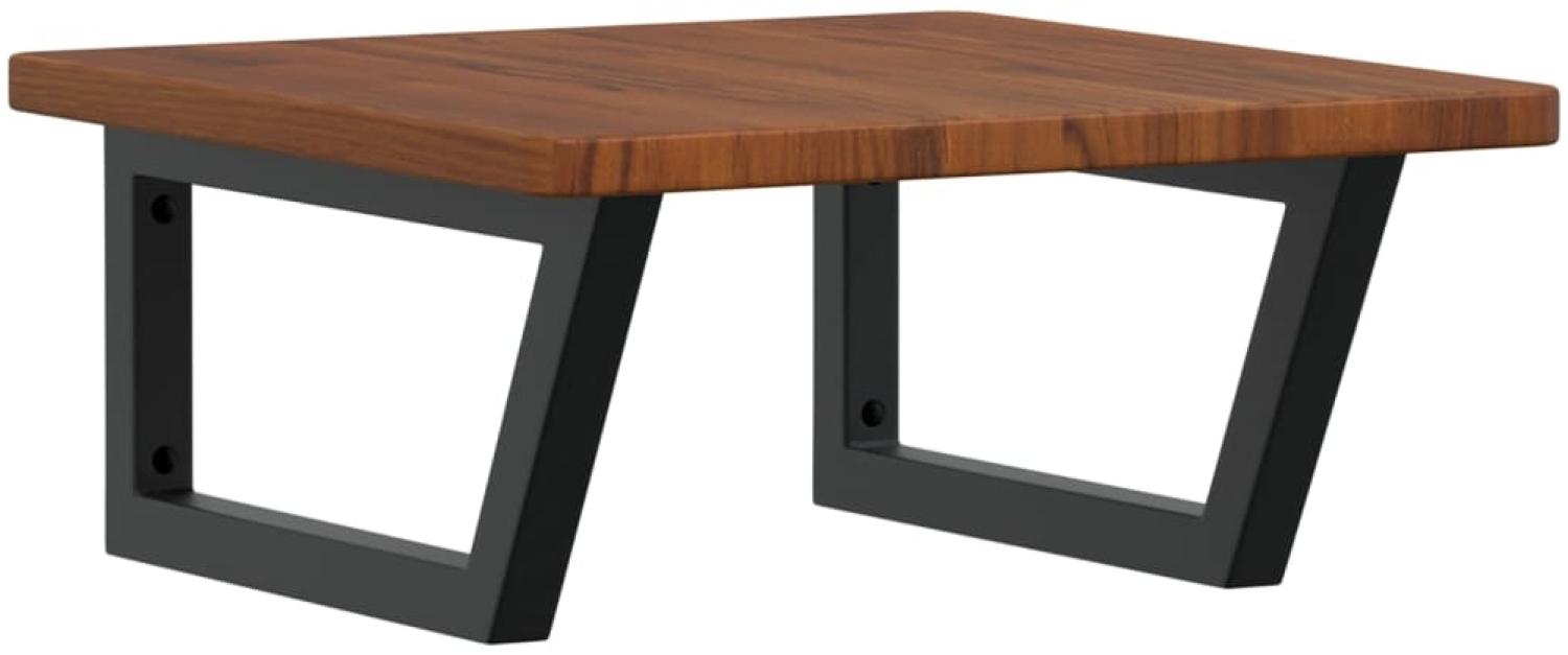 vidaXL Waschtischplatte mit Halterung Stahl und Massivholz Eiche 3302403 Bild 1