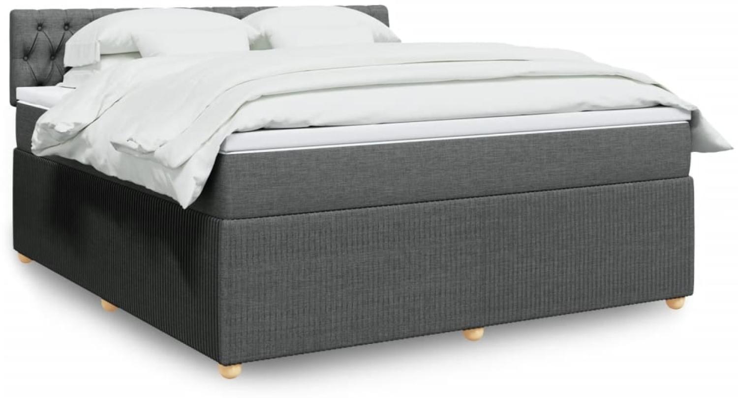 vidaXL Boxspringbett mit Matratze Dunkelgrau 180x200 cm Stoff 3289843 Bild 1