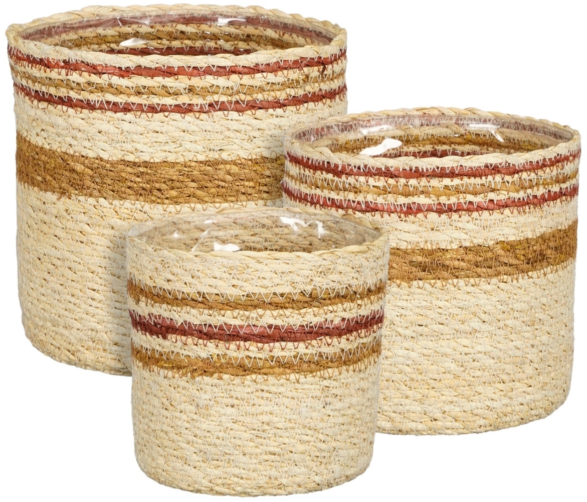 Mica Decorations Pflanzkorb Seegras Jameson Ø 14 x 14 cm gelb Bild 1