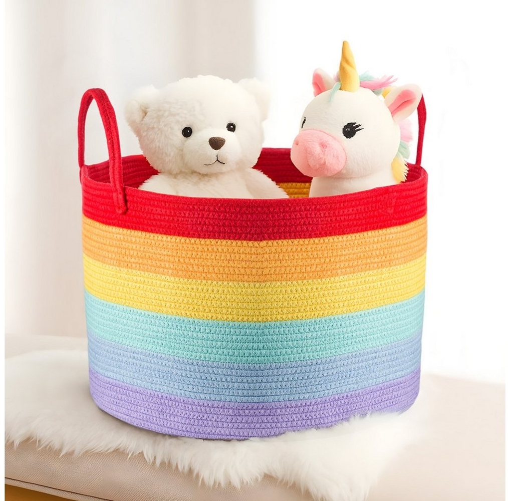 Youyijia Wäschekorb Geflochtener Wäschekorb Aufbewahrungskorb Wäschekörbe Wohnzimmer Bild 1