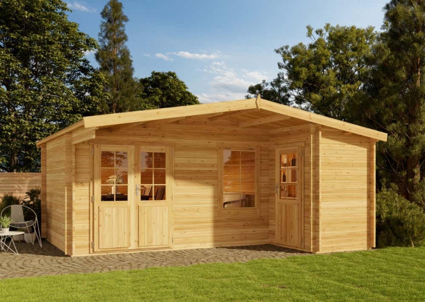 Alpholz Gartenhaus Nordkapp-40 A Gartenhaus aus Holz Holzhaus mit 40 mm Wandstärke Blockbohlenhaus mit Montagematerial Bild 1