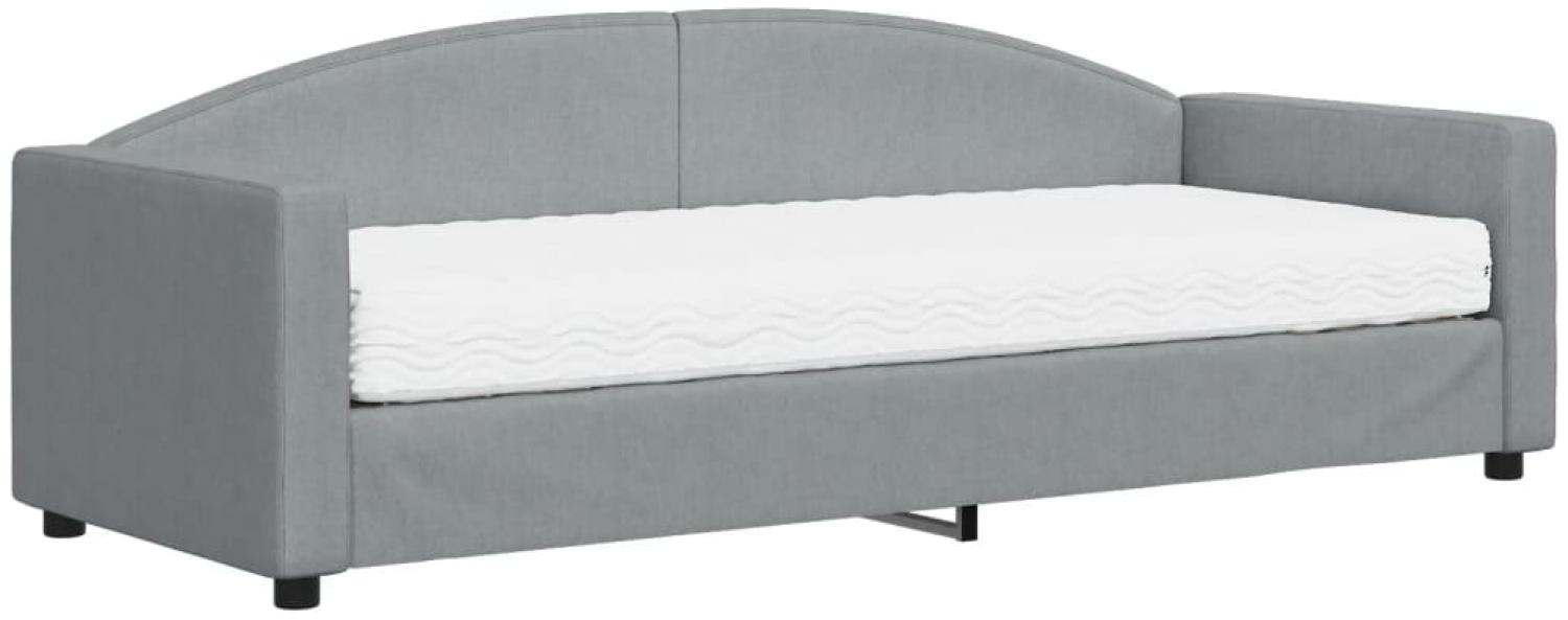 vidaXL Tagesbett mit Matratze Hellgrau 80x200 cm Stoff 3197165 Bild 1