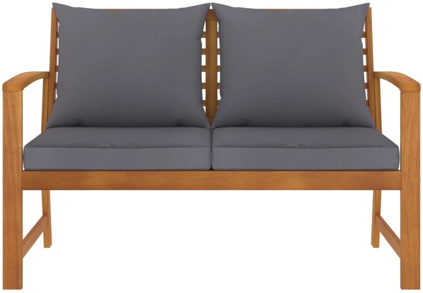 vidaXL Gartenbank 120 cm mit Dunkelgrauen Kissen Massivholz Akazie 311830 Bild 1