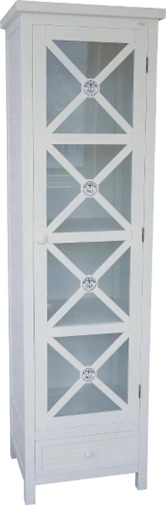 Casa Padrino Landhausstil Vitrine Weiß 56 x 45 x H. 194 cm - Landhausstil Möbel Bild 1