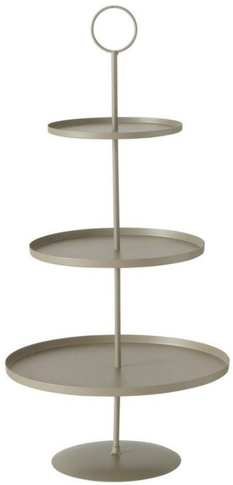 BOLTZE Dekoetagere Samona (1x Etagere, 1 St, 3 Etagen), Obst und Gebäck Metalletagere, Eisen, Beige, 60 x 30 cm Bild 1