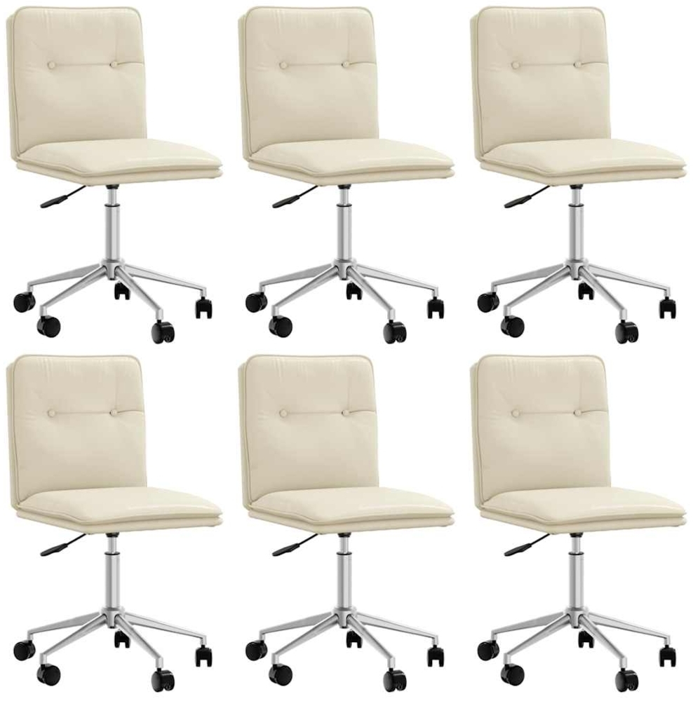 vidaXL Esszimmerstühle 6 Stk. Creme Kunstleder 3315712 Bild 1