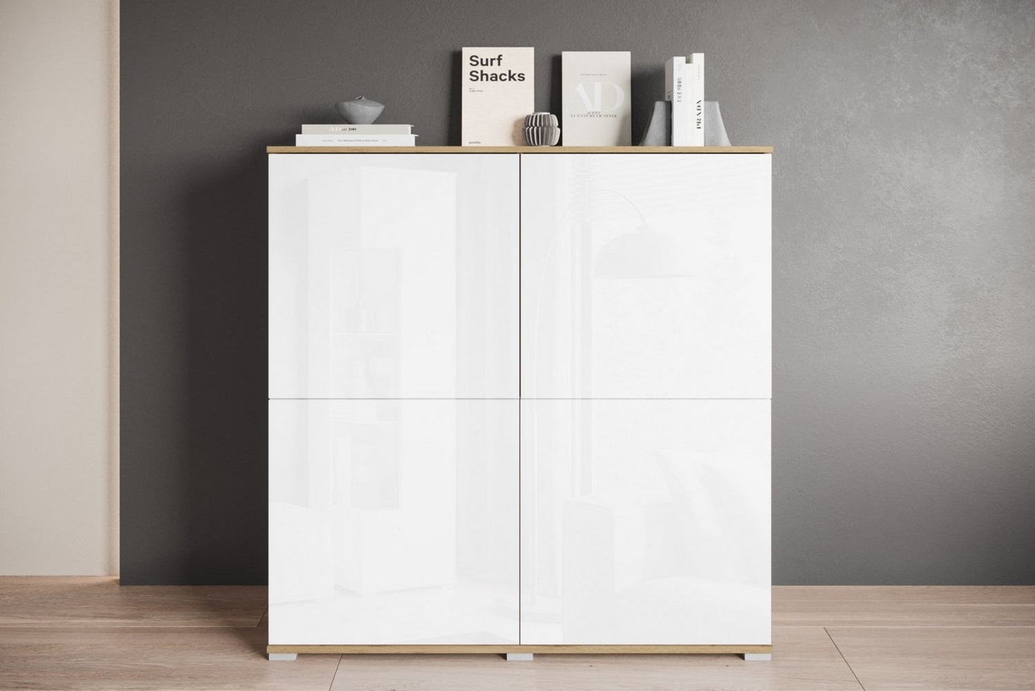INOSIGN Highboard Kenia, moderne grifflose Hochkommode mit 4 Türen, Breite 120 cm (1 St), Push-to-Open-Fronten, höhenverstellbaren Einlegeböden Bild 1