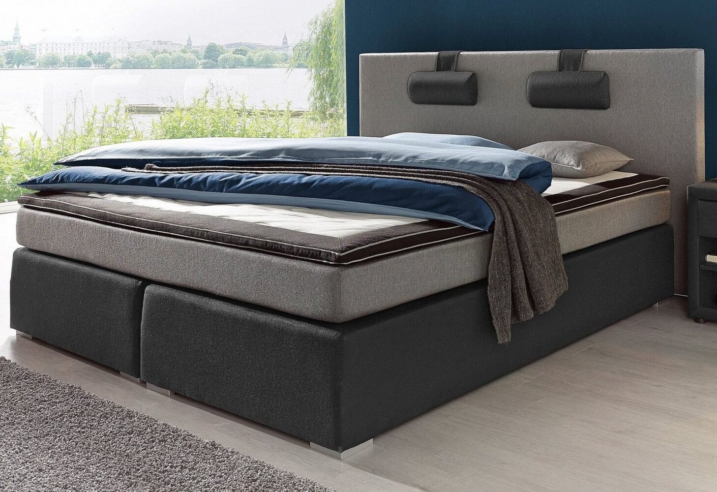 ATLANTIC home collection Boxspringbett Rick, mit Bonnell-Federkernmatratze, inkl. Topper Bild 1