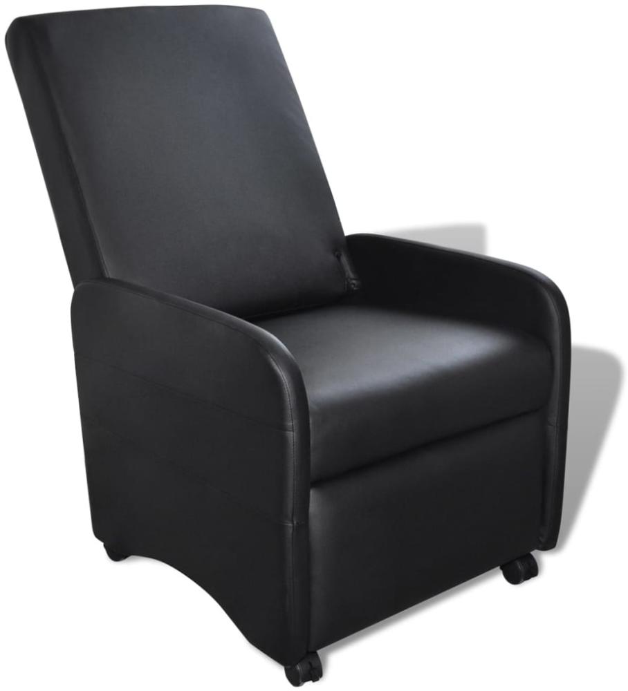 vidaXL Sessel Klappbar Schwarz Kunstleder 241681 Bild 1