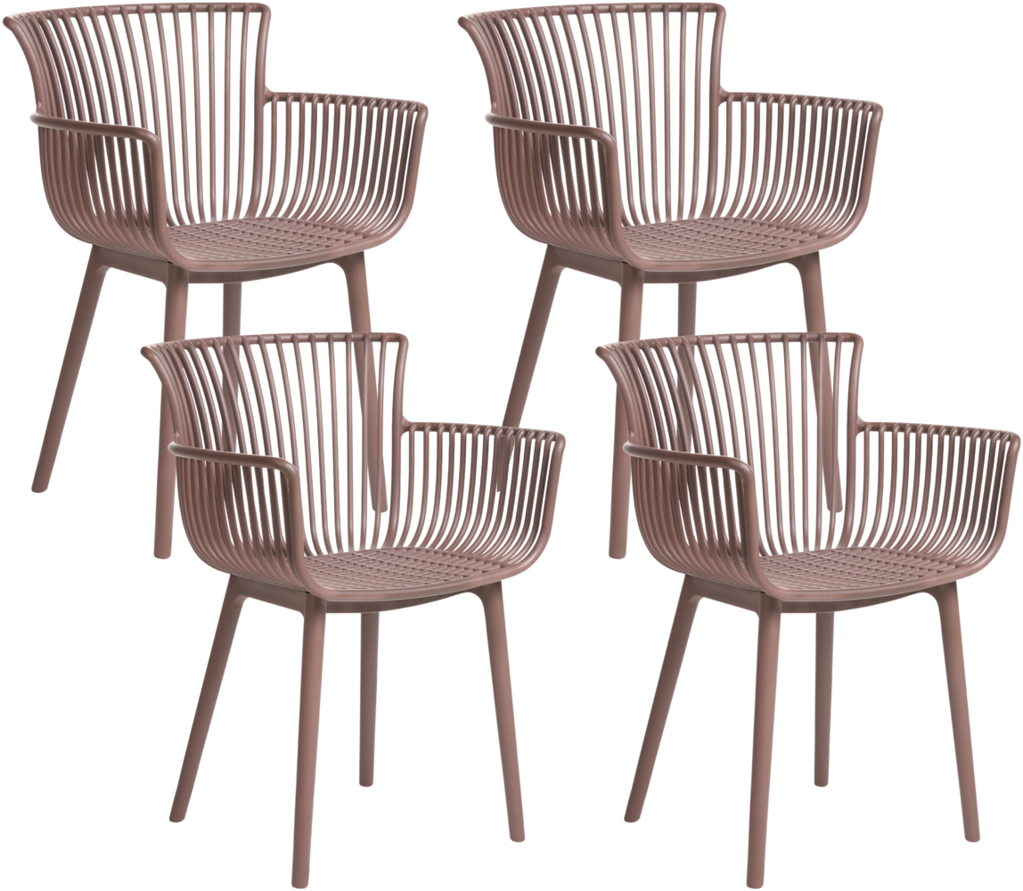 Gartenstuhl 4er Set PESARO Braun Bild 1