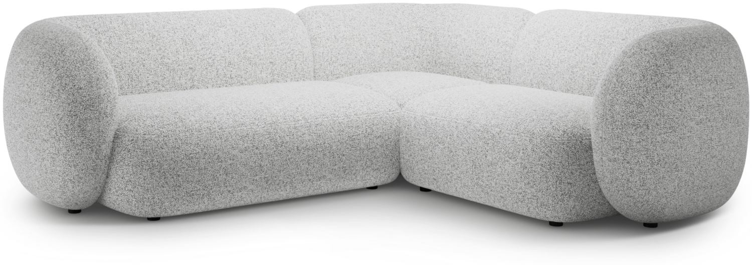 Micadoni Ecksofa Kate 4-Sitzer Rechts Strukturierter Stoff Hellgrau Melange Bild 1