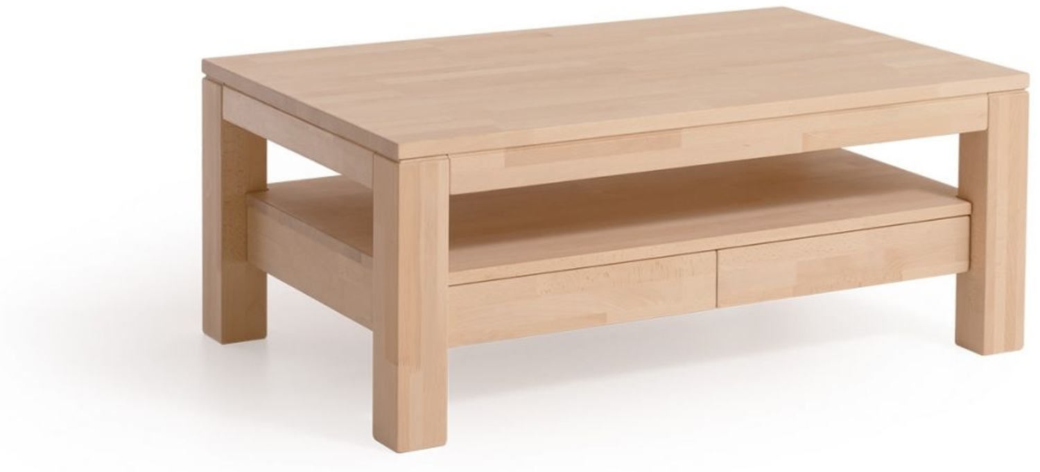 Couchtisch Tisch mit Schublade DINOT Eiche Massivholz 120x80 cm Bild 1