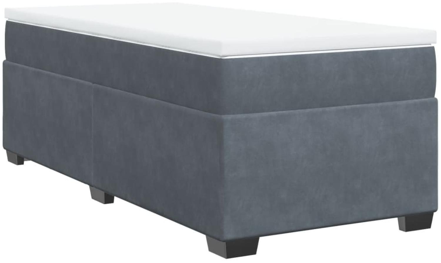 vidaXL Boxspringbett mit Matratze Dunkelgrau 100x200 cm Samt 3285264 Bild 1