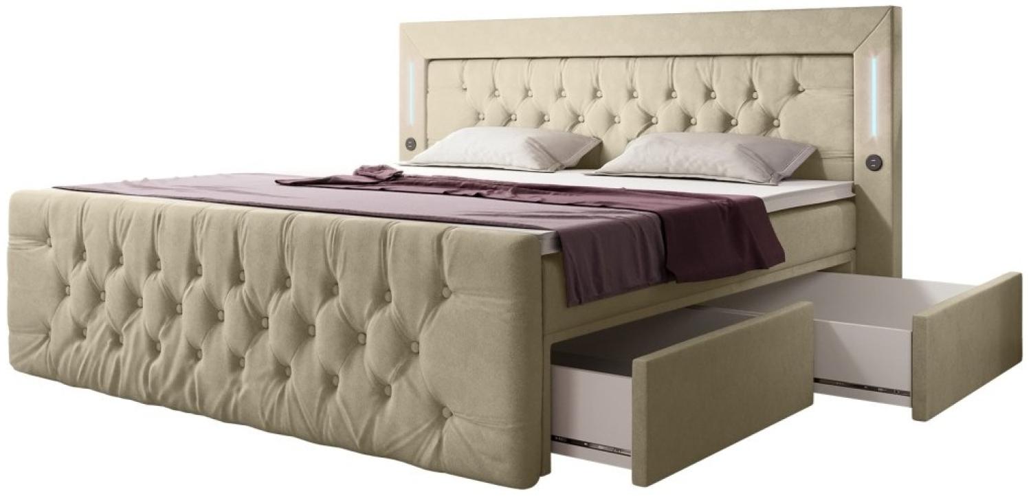 Boxspringbett Diva 140x200 H4 Beige Bild 1