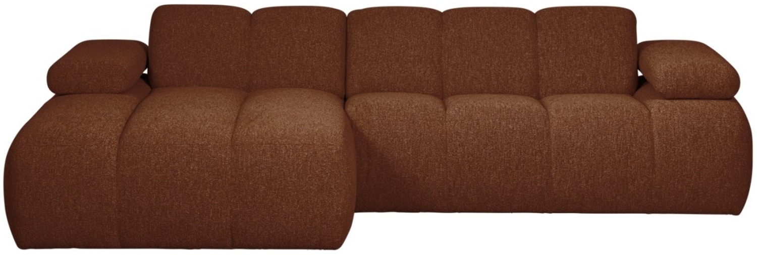 Chaiselongue Mojo aus Boucle-Stoff Links, Rostbraun Bild 1