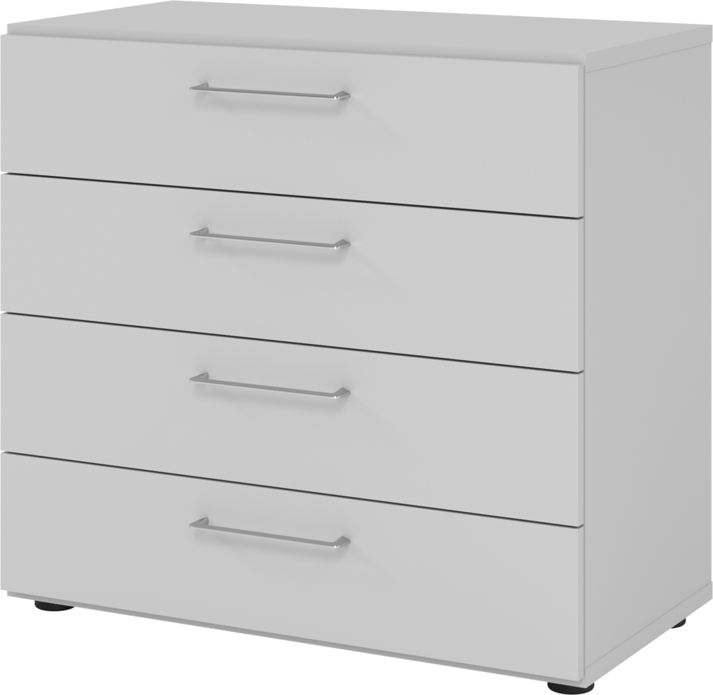 bümö smart Schubladenschrank, Büroschrank 80cm breit in grau mit 4 Schüben - Bürocontainer aus Holz, Container mit Metallgriffen & Soft-Stop Schubladen, 928S4-5-5-BS Bild 1