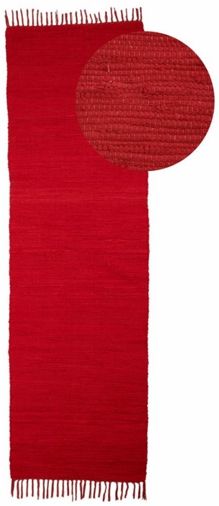 carpetfine Teppich Kelim Chindi uni, auch als Läufer, rechteckig, Höhe: 5 mm, Wendeteppich, reine Baumwolle, handgewebt, Uni-Farben, mit Fransen Bild 1