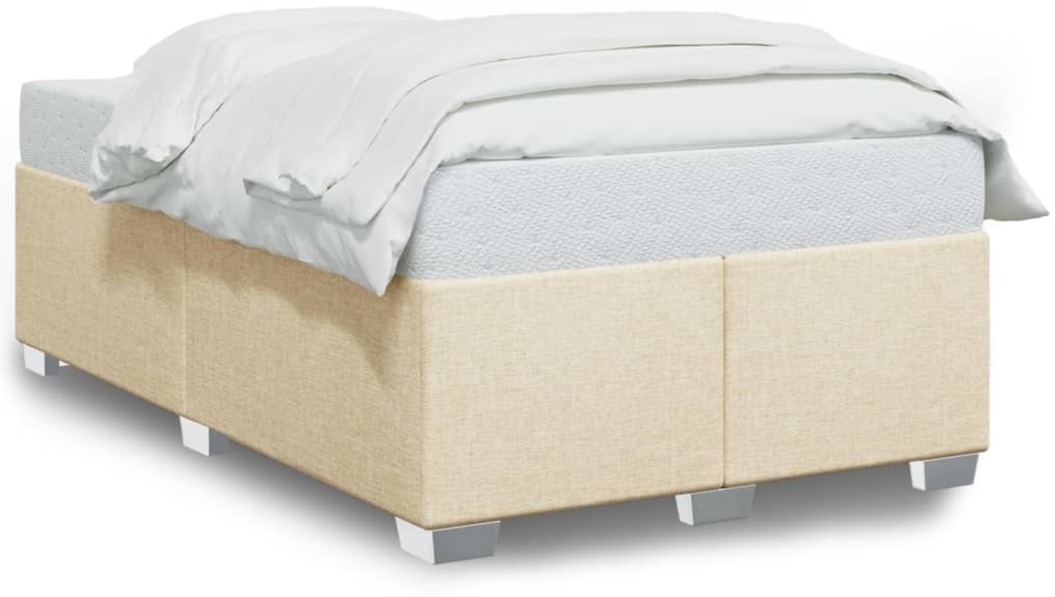 vidaXL Bettgestell ohne Matratze Creme 120x190 cm Stoff 3284462 Bild 1