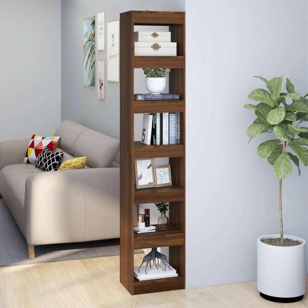 vidaXL Bücherregal/Raumteiler Braun Eichen-Optik 40 x 30 x 198 cm 813598 Bild 1