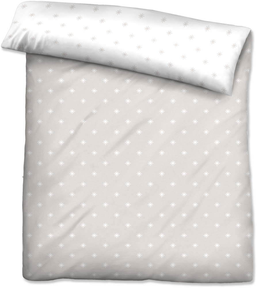 biberna Mako-Satin Bettbezug Mix & Match 0636046 STERNE 1x 200x200 cm, taupe, taupe, 1x 155x200 cm Bild 1