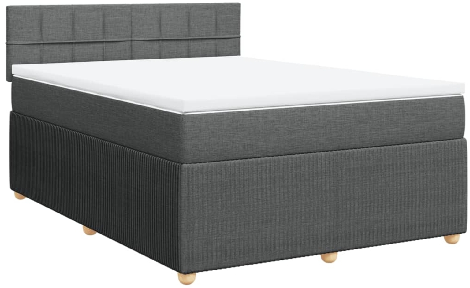 vidaXL Boxspringbett mit Matratze Dunkelgrau 140x190 cm Stoff 3287452 Bild 1