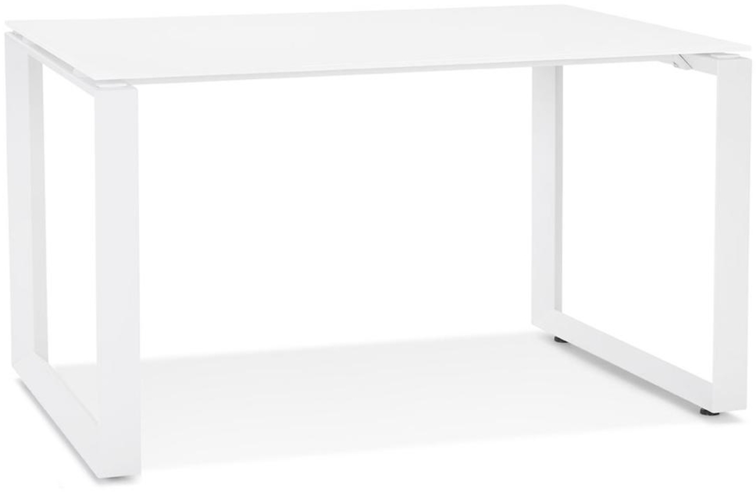 Kadima Design Schreibtisch Glas-Metall | 120x60 cm | Modern Ergonomisch Platzsparend | Weiß | Bürotisch Bild 1