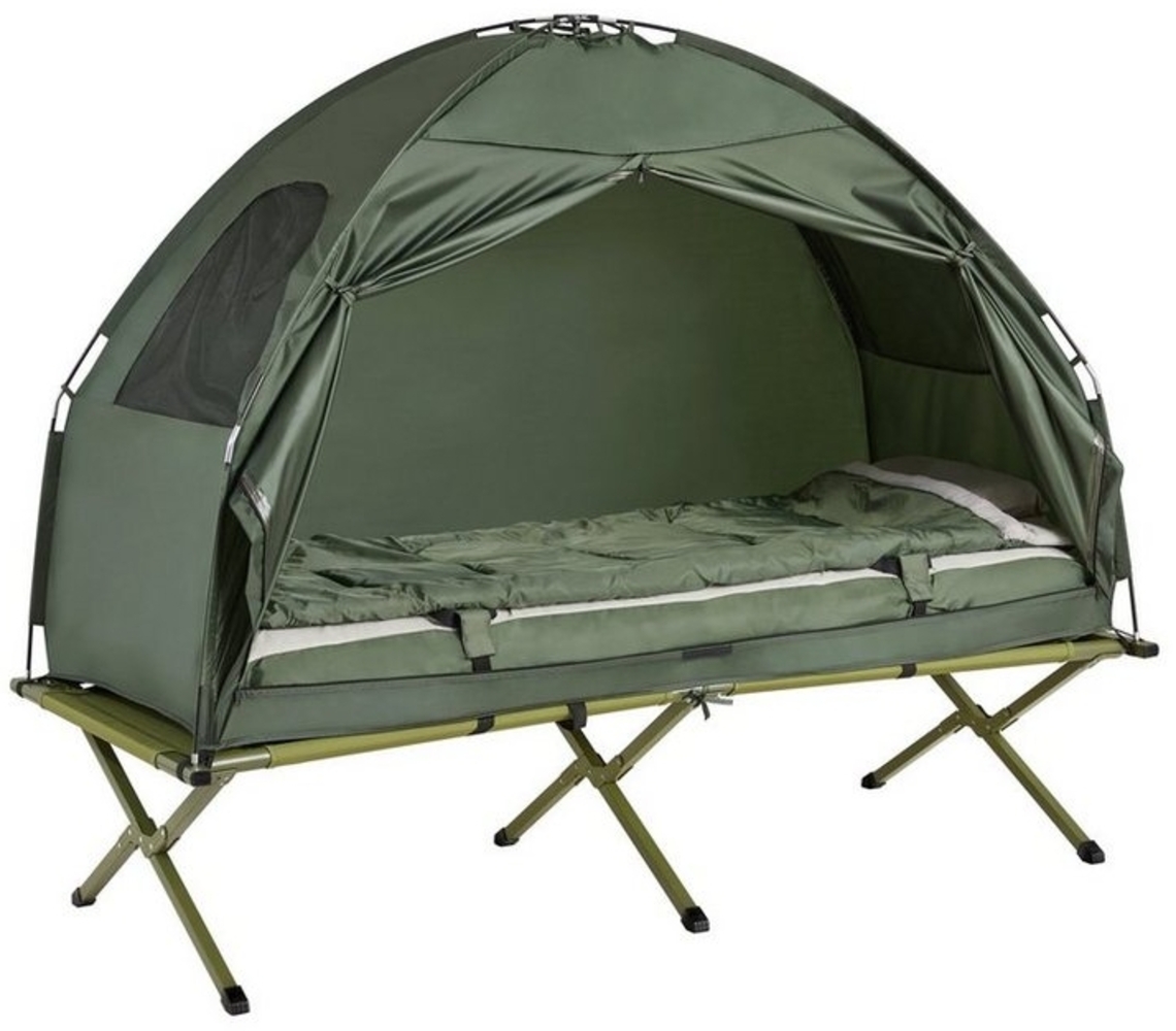 SoBuy Feldbett OGS32 Campingzelt 4in1-Zelt mit Campingliege Schlafsack Luftmatratze Bild 1