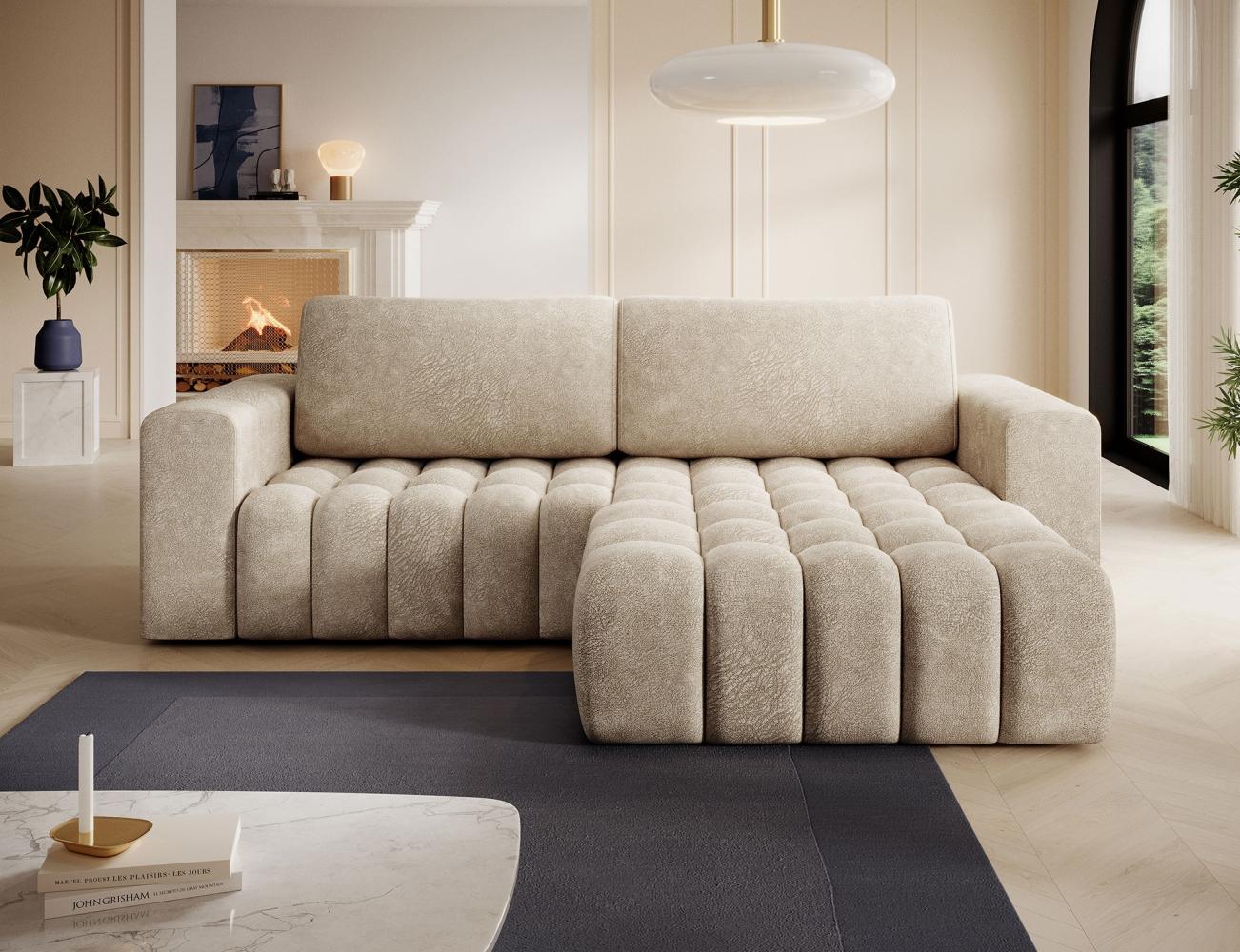 Eltap 'Bonett' Ecksofa mit Schlaffunktion, 92 x 175 x 250 cm, Beige, Rechts Bild 1