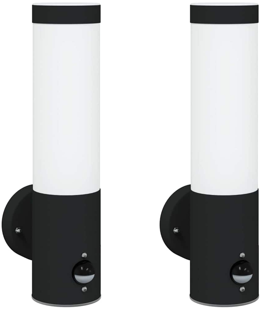 vidaXL Außenwandleuchte 2 pcs Schwarz 12 x 8,5 x 29 cm 4005940 Bild 1