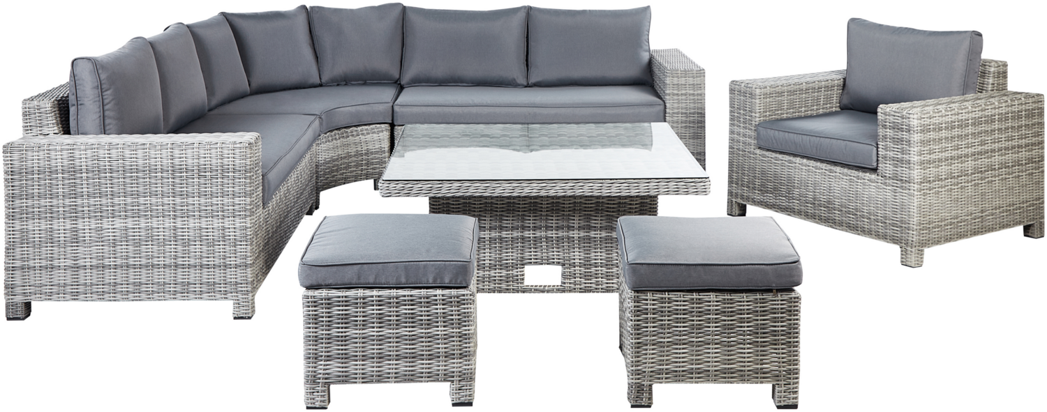 Lounge Set TEGLIO PE Rattan Grau Symmetrisch Bild 1