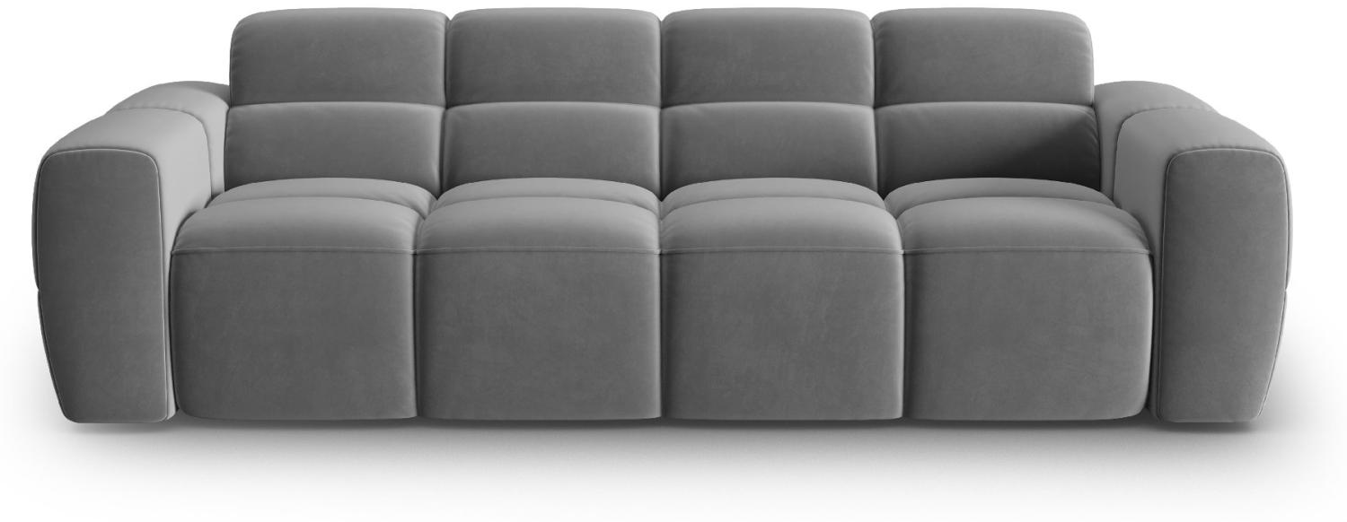 Micadoni Sofa Lisa 4-Sitzer Samtstoff Hellgrau Bild 1