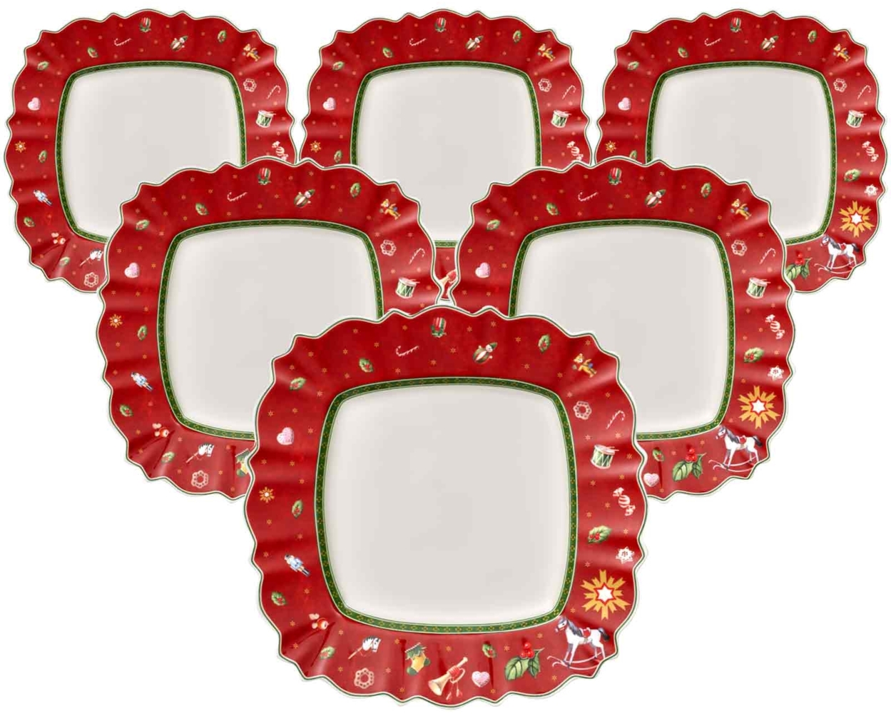 Villeroy & Boch Toy's Delight Speiseteller 28 x 28 cm 6er Set Rot - DS Bild 1