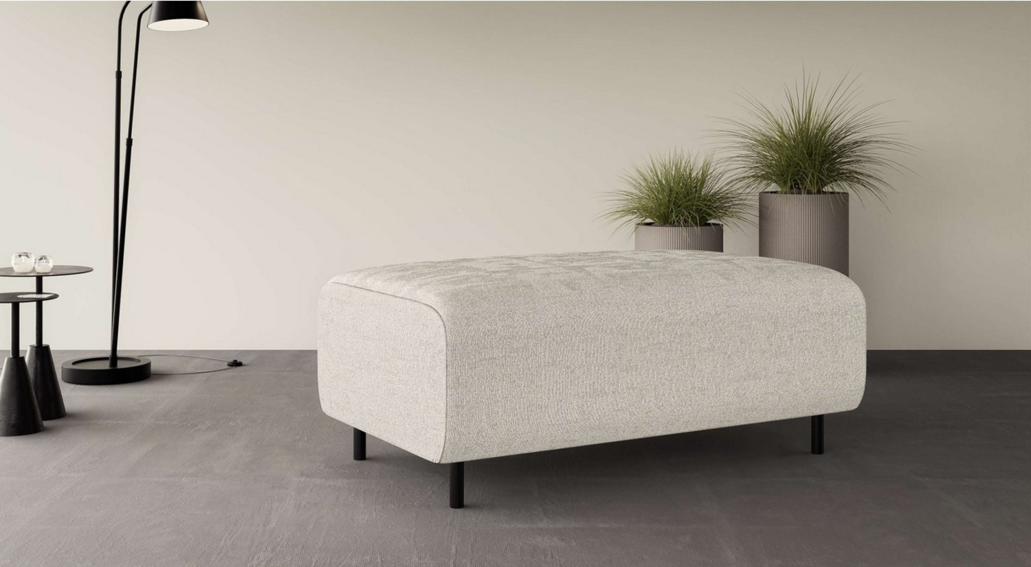 Home affaire Polsterhocker ARROS groß mit Wellenunterfederung, Maße B/T/H: 120/70/46 cm, passend zur Serie, in hochwertiger Verarbeitung Bild 1