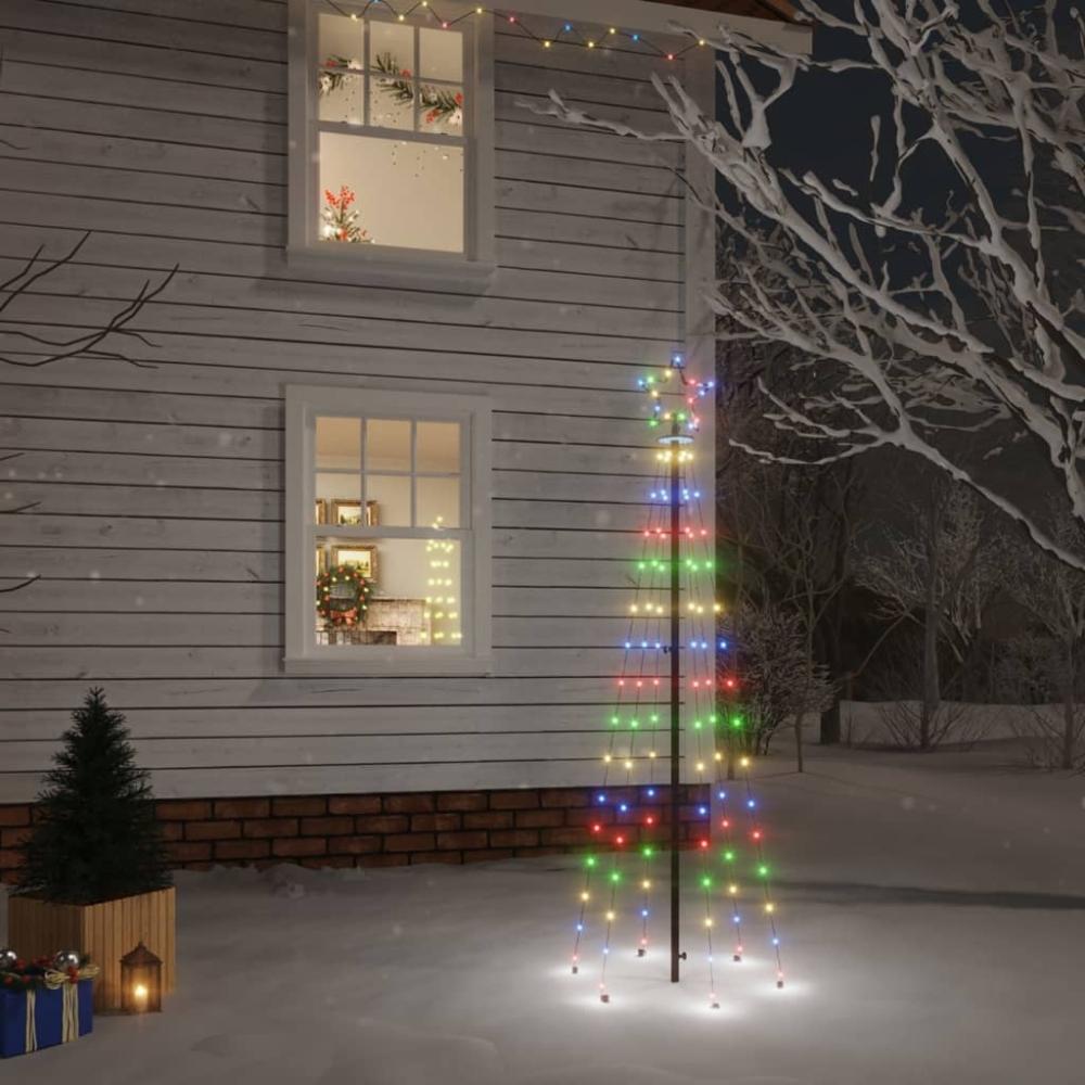 vidaXL LED-Weihnachtsbaum mit Erdnägeln Mehrfarbig 108 LEDs 180 cm 343552 Bild 1