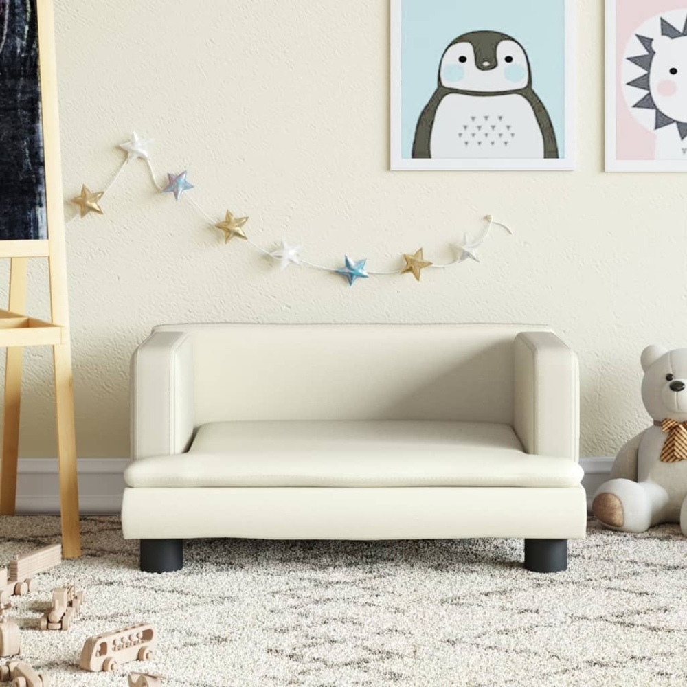 vidaXL Kindersofa Creme 60x40x30 cm Kunstleder 3196325 Bild 1