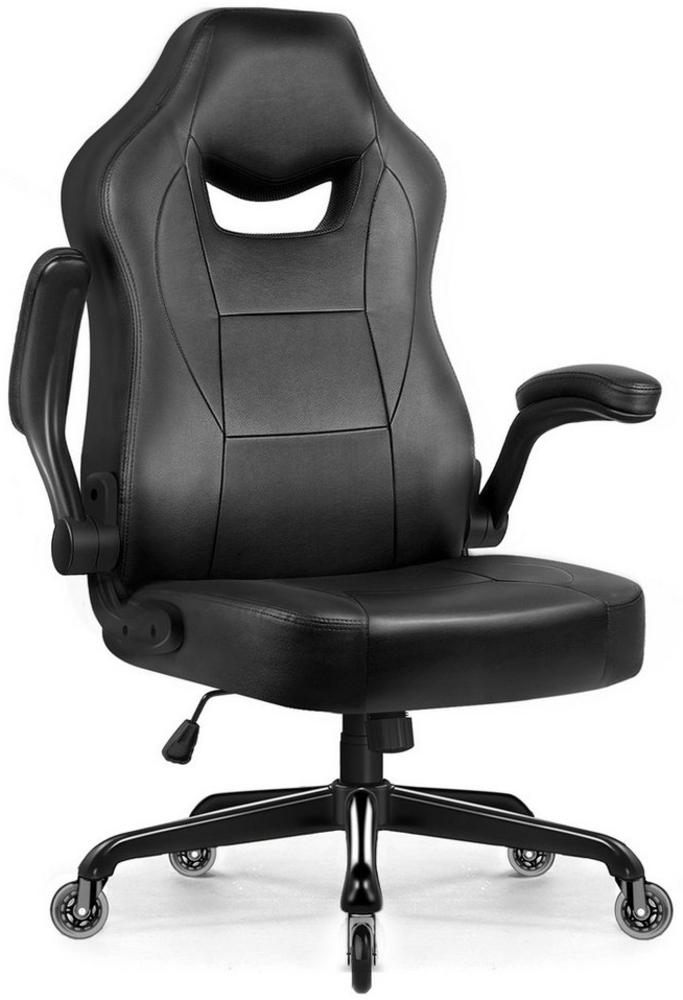 Hiazurm Gaming-Stuhl Gaming Stuhl, Bürostuhl Chefsessel Wippfunktion bis zu 135° (Bürostuhl Ergonomisch mit Klappbare Armlehnen), Schreibtischstuhl 150 kg Belastbarkeit Bild 1