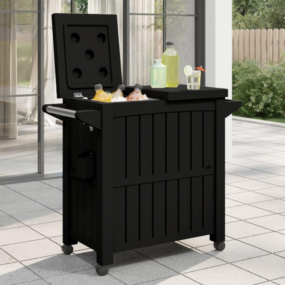 vidaXL 3-in-1 Servierwagen Schwarz Polypropylen 364169 Bild 1