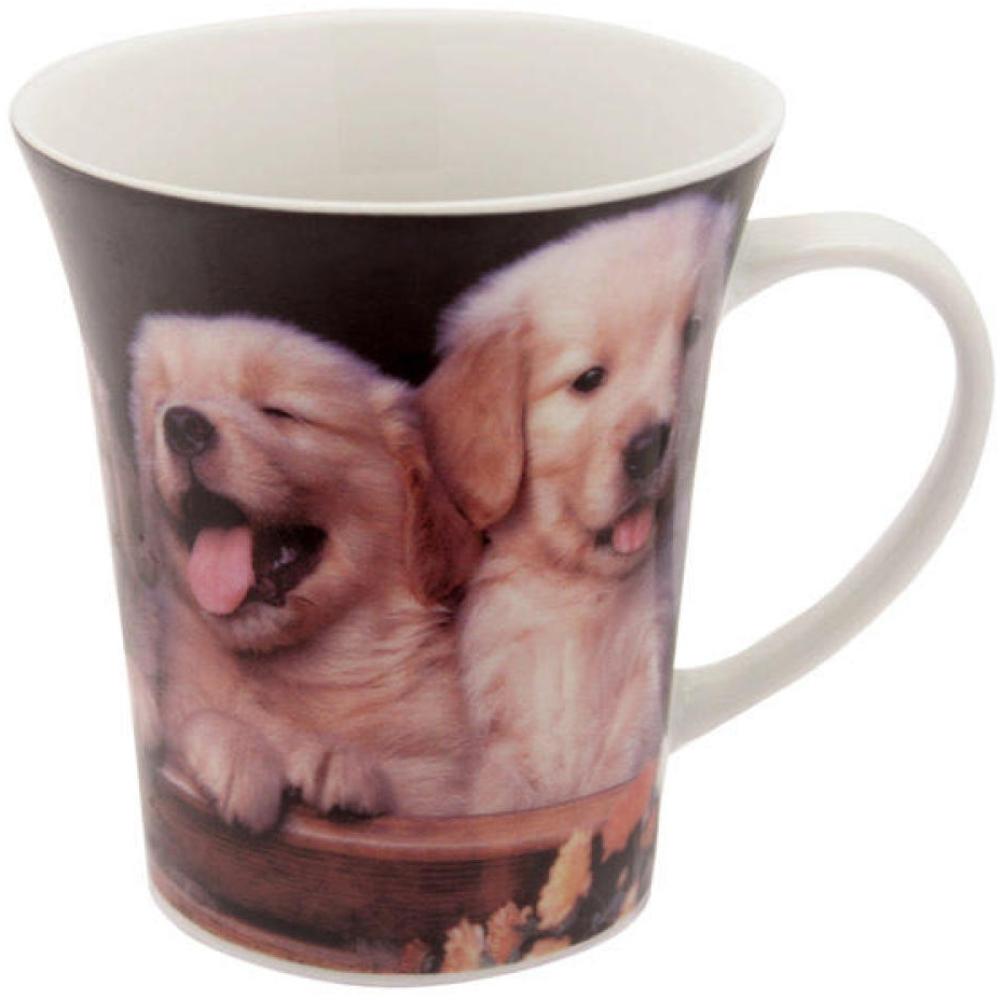 Kaffeetasse mit Hundewelpen Kaffeebecher Kaffee Becher Hunde Porzellan 250 ml Bild 1