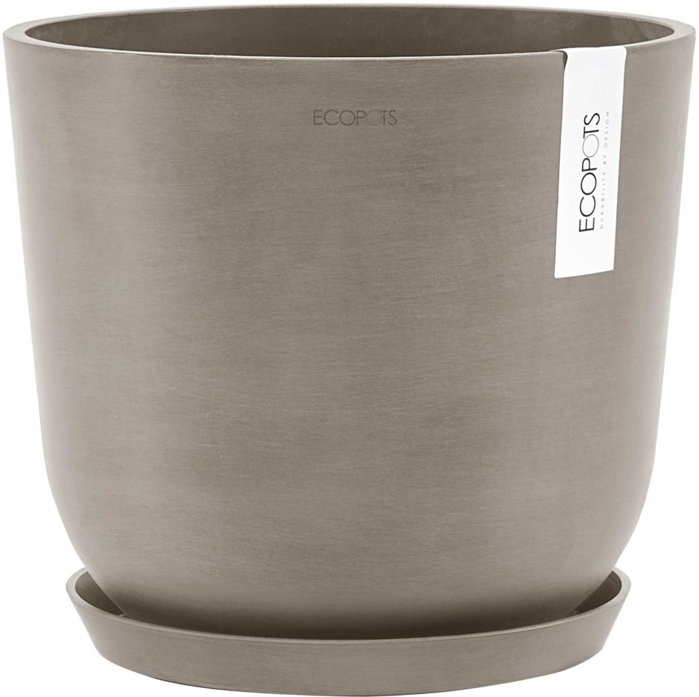 ECOPOTS Blumentopf Oslo 25 Taupe, für innen und außen: frostsicher, bruchsicher und lichtbeständig Bild 1