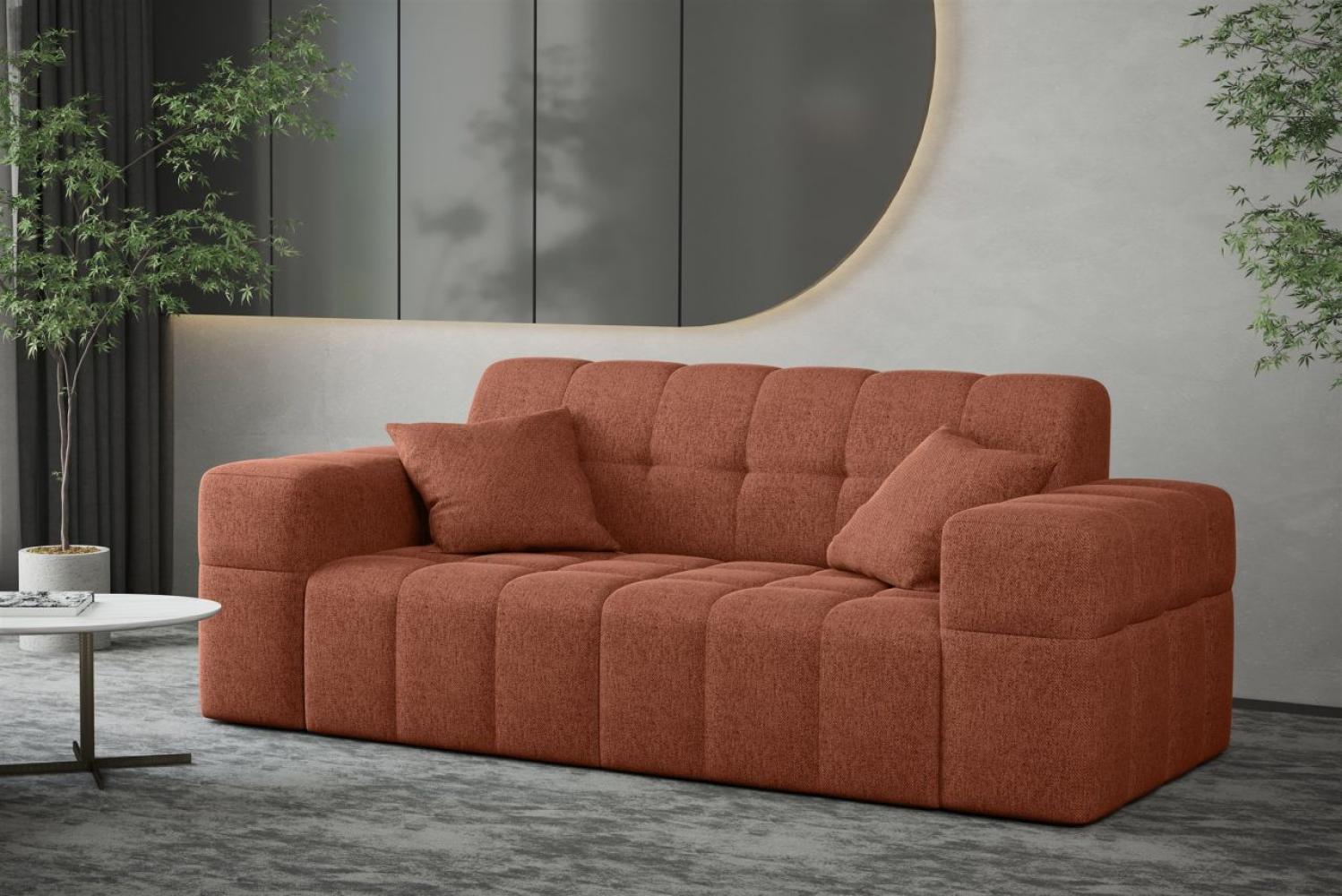 Sofa Designersofa NANCY 2-Sitzer in Stoff Neve Rostbraun Bild 1