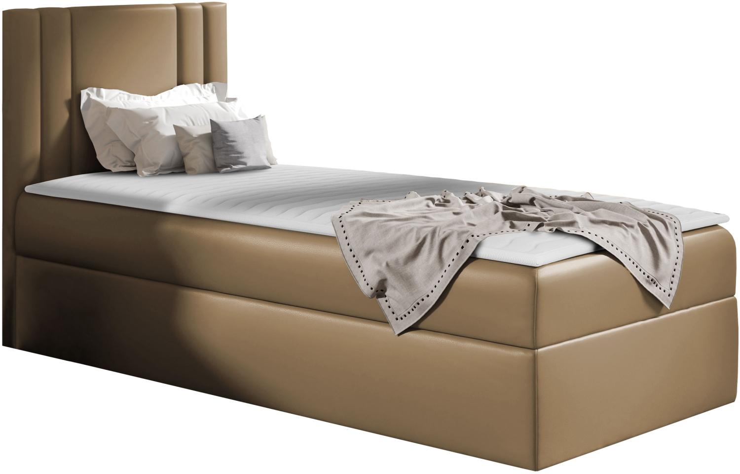 Boxspringbett 'Harlon Mini' links, braun, 100 x 200 cm Bild 1